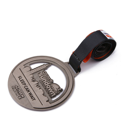 Custom Logo Marathon Running Medal Colorful Ribbon Zinc Alloy