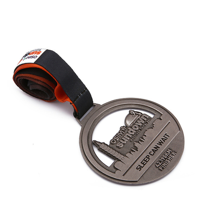 Custom Logo Marathon Running Medal Colorful Ribbon Zinc Alloy
